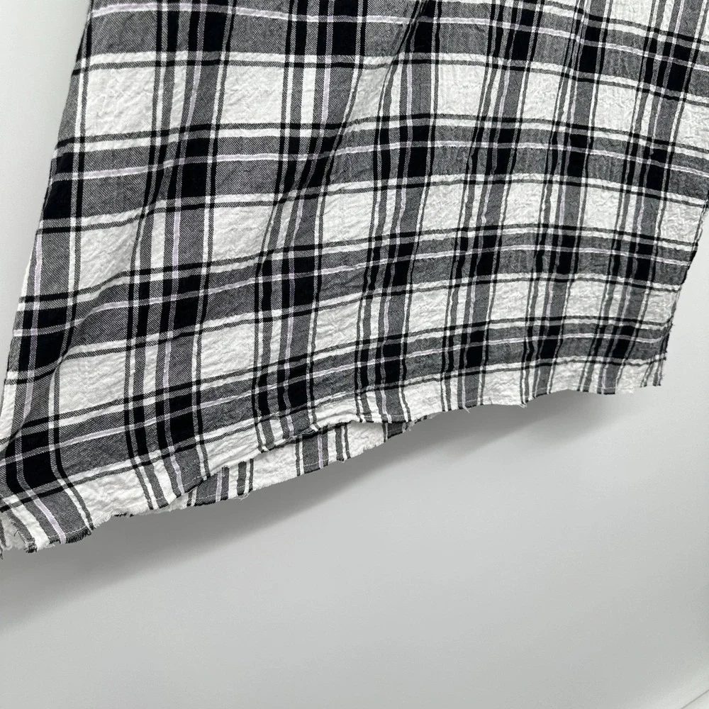 Intimately Free People Tunic Top Shirt XS Crinkle Not Your Boyfriends Plaid Boho